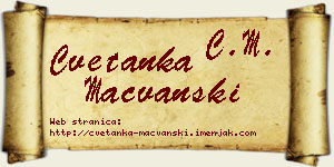 Cvetanka Mačvanski vizit kartica